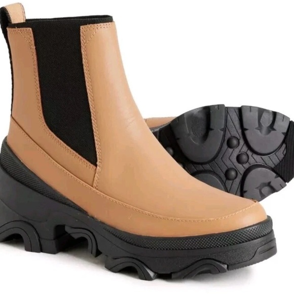 Sorel Brex chelsea boot waterproof leather tawny women’s size 9 Like New!
